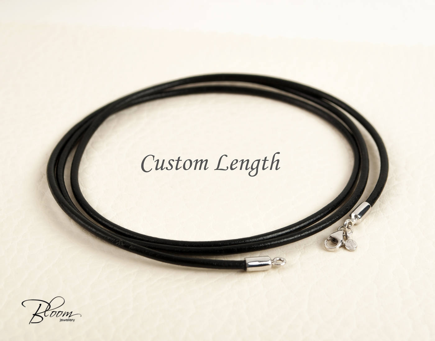 Black leather cord necklace with gold clasp deals