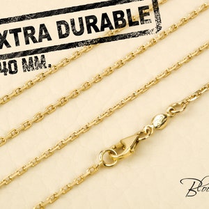 Extra Durable Gold Chain Necklace 14K Solid Gold Chain Anchor Gold Chain for Men Unisex Gold Necklace BloomDiamonds