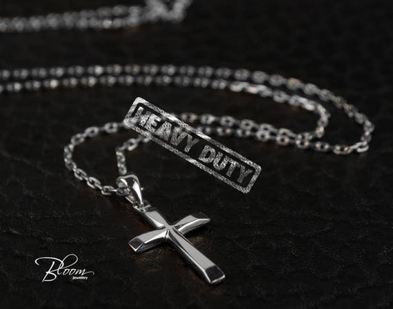 White Gold Cross Necklace 14K Gold 
