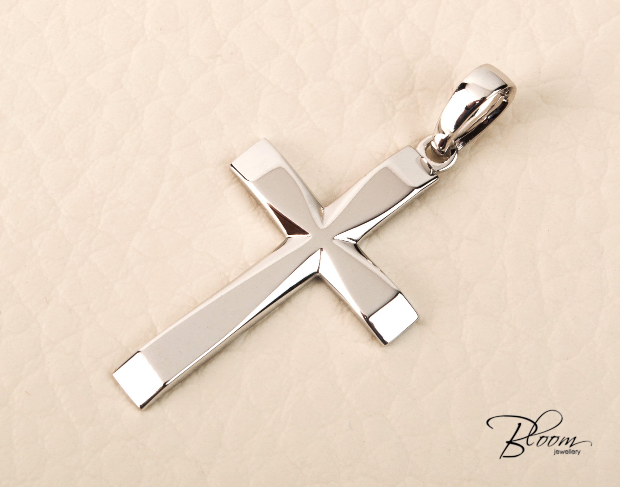 Mens Cross Pendant White Gold Cross Necklace Gold Cross Etsy Canada