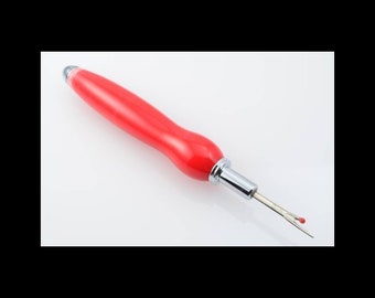 Red Acrylic Seam Ripper: Chrome Sewing Tool