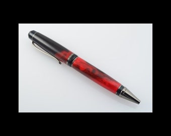 Hand Made, Acrylic Ballpoint Pen with Red and Black Barrel, writing Pen, executive gift, special gift