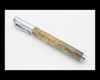 Buckeye Burl Wood Rollerball Pen: Chrome Executive Writing Pen