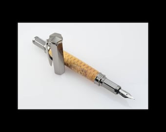 Corncob Fountain Pen: Gunmetal Magnetic Cap, Executive Style