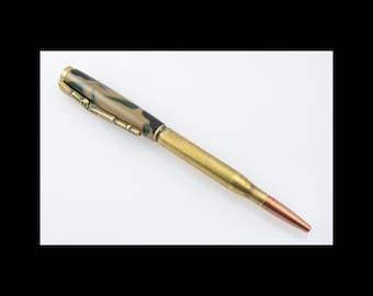 Camo Slim Style Bullet Pen, Rifle Clip, Twist Pen