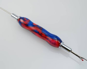 Multicolored, Double-ended Seam Ripper, Needle Threader, or Stiletto in Chrome, sewing gift, quilting gift, sewing tool, sewing aid