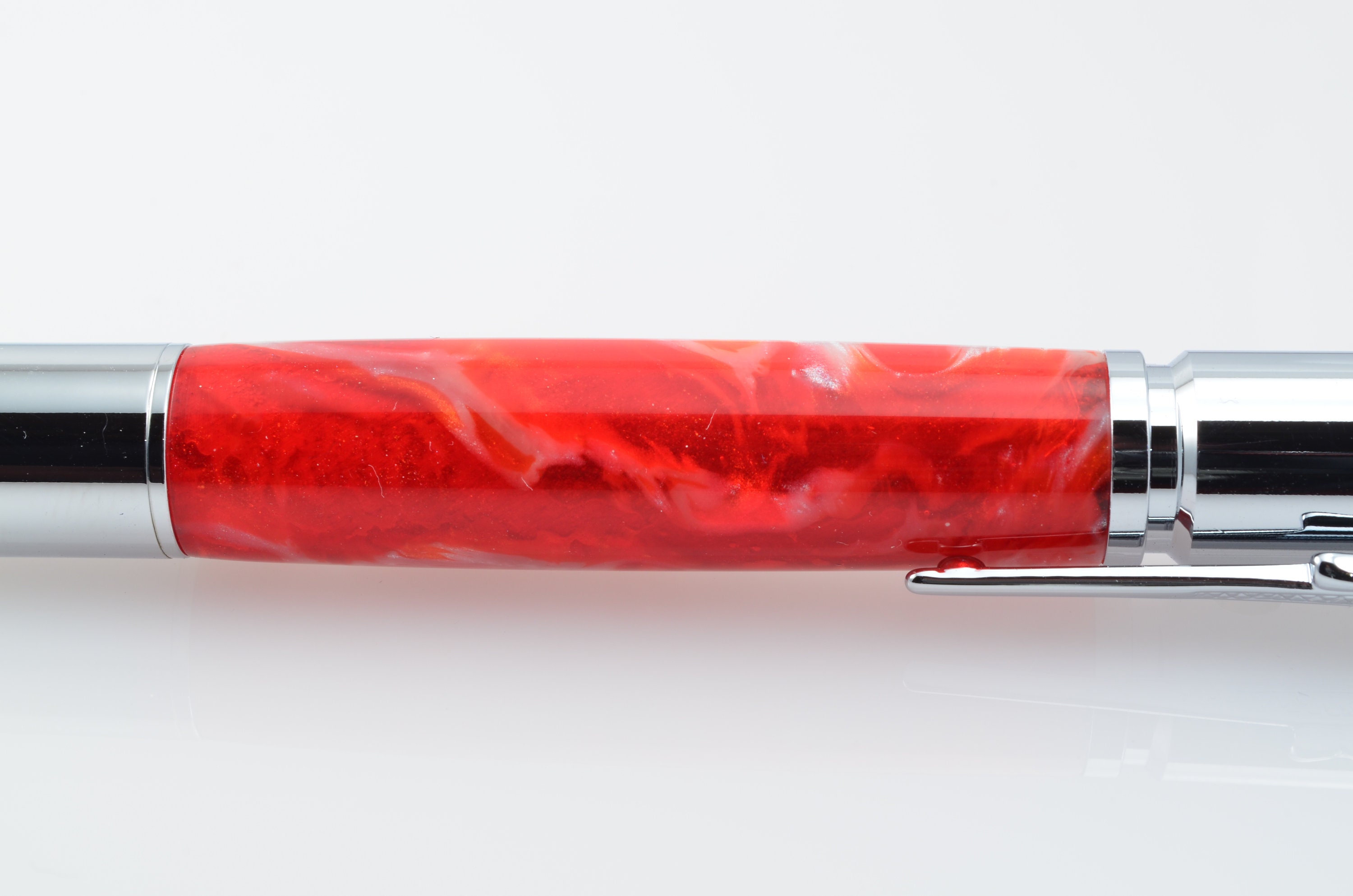 Handmade Acrylic Pen A Writing Pen Made With Red and White Acrylic In