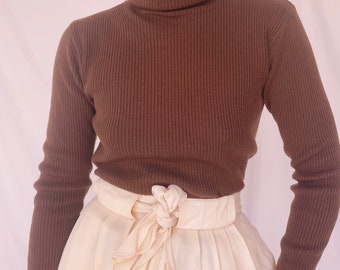 chocolate brown ribbed turtleneck
