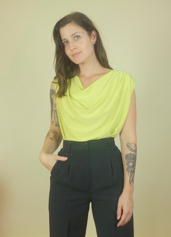 Chartreuse Draped Top