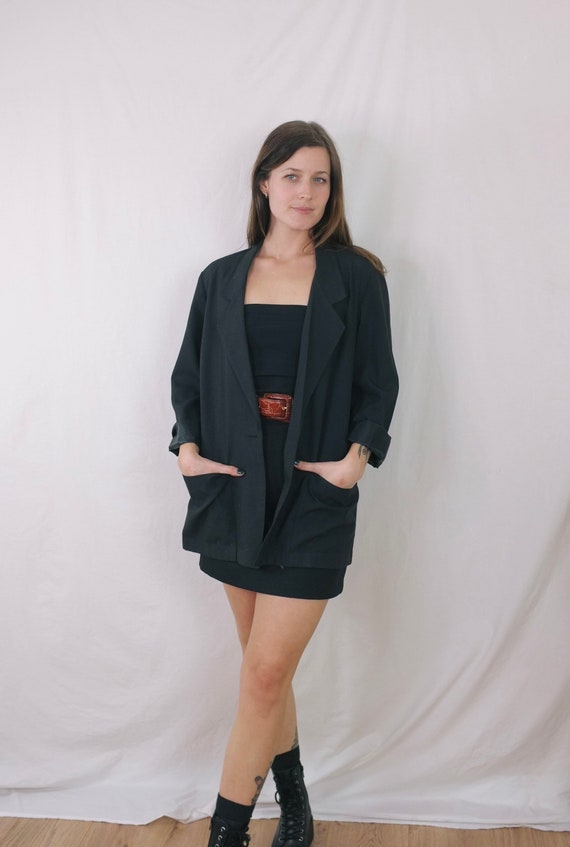 90s Black Minimalist Blazer
