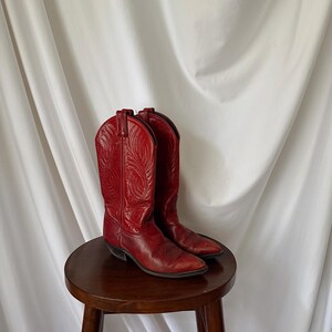 Vintage Code West Red Leather Cowboy Boots