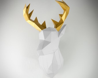 Papertrophy deer white & gold