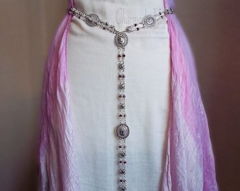 Pearl Girdle Belt, Tudor Beaded Girdle, Medieval Costume Belt, Renaissance Wedding, Bridal Trousseau, Various Colours, 18 Adjustable Sizes