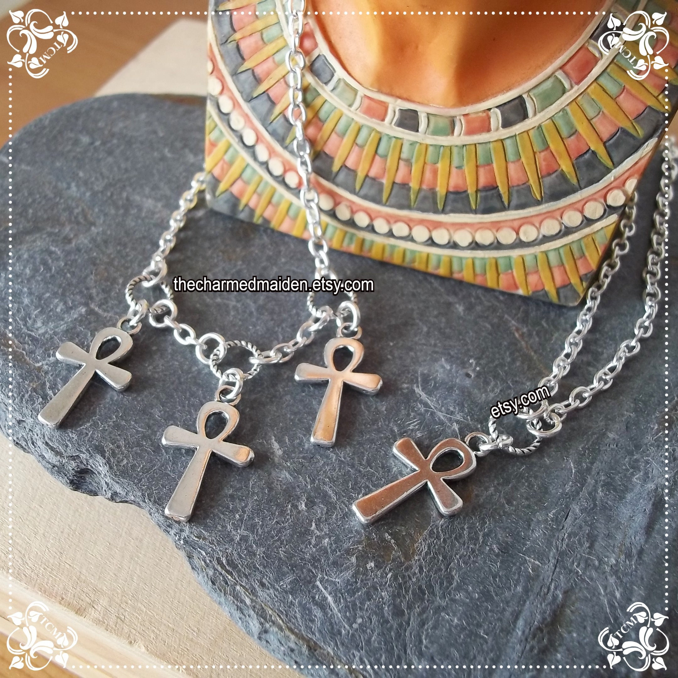 Ankh Anklet Egyptian Ankle Bracelet Ankle Chain Silver Etsy