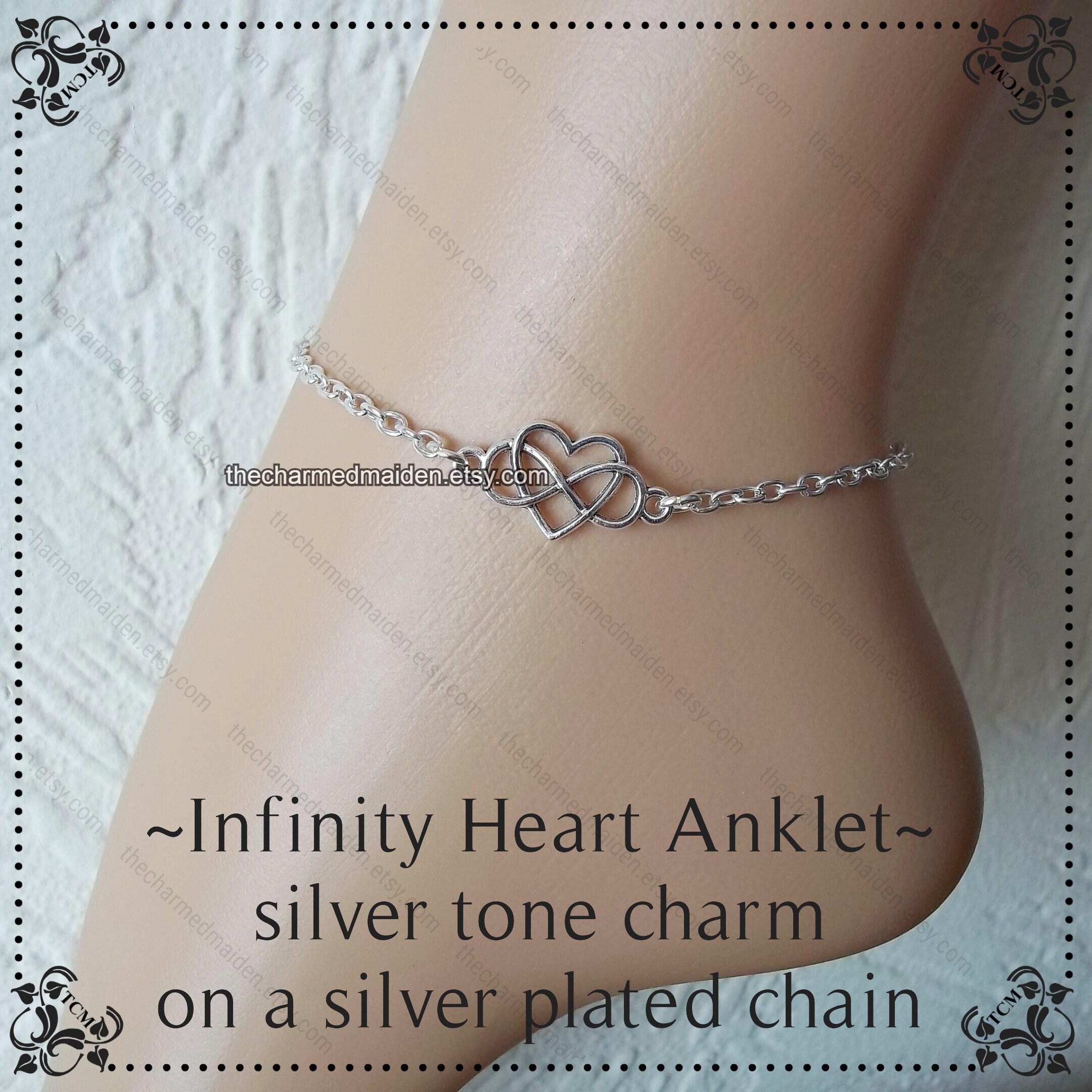 Celtic Anklet Charm Ankle Chain Silver Ankle Bracelet Etsy