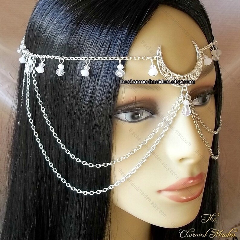 Face Chain Head Chain Reversible Moon Headdress Circlet Etsy