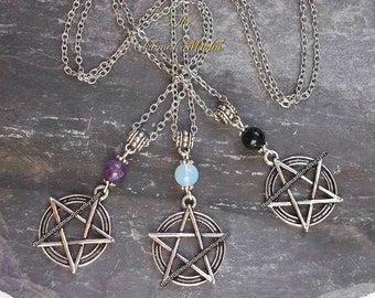 Natural Amethyst Point with 925 silver chain Pagan Wicca Druid Jewellery Gift Natural Amethyst Point with 925 silver chain Pagan Wicca Druid Jewellery Gift