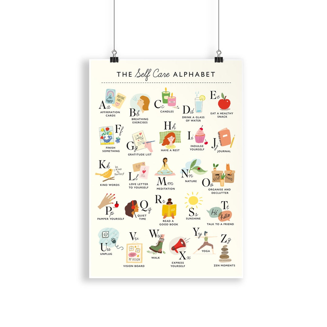 Self-care Alphabet A4 Print - Etsy UK