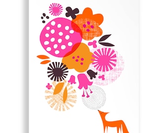 Summer Fox Home Print A4 Gift Birthday