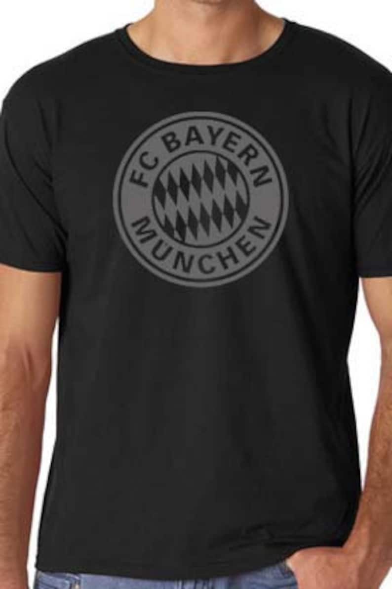 BLACK Bayern Munich FC T Shirt Custom Soccer Etsy