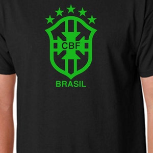 Black Brasil T Shirt Custom Soccer Grey Brazil image 2