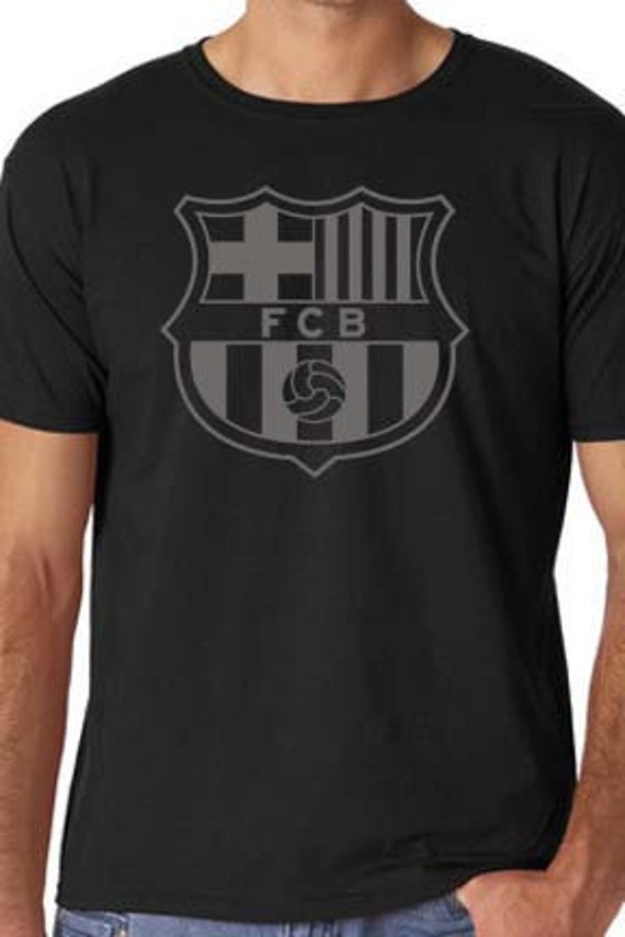 Treble verlangen waterbestendig Black Barcelona FC T Shirt Custom Soccer - Etsy
