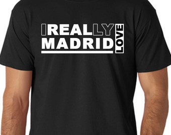 I Really Love Real Madrid  Black Soccer T Shirt Custom