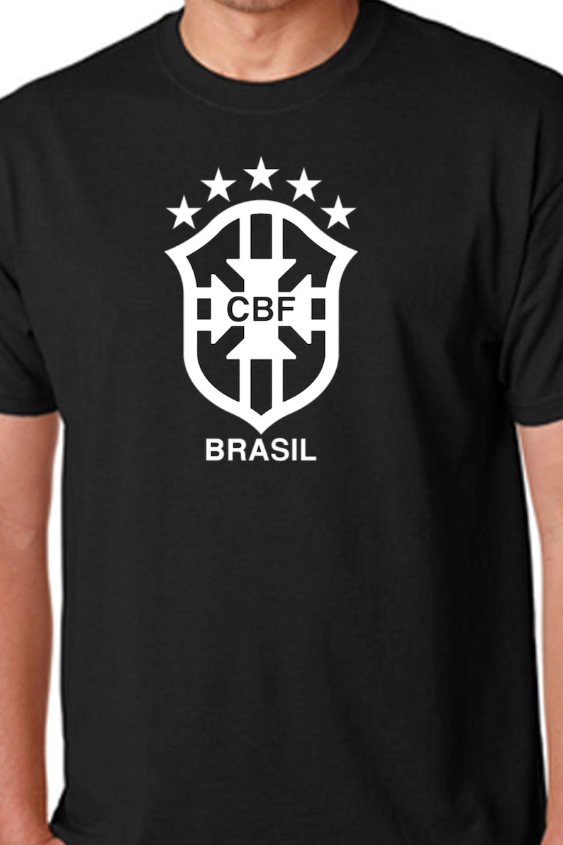 Black Brasil T Shirt Custom Soccer Grey Brazil image 4