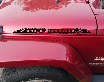 Jeep WRANGLER JK Unlimited Mountain Hood Decal Stickers 1 Pair SH-1137