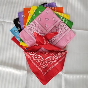 Paisley Bandanas Unisex, Bunter Stirnband Schal, 100% Baumwolle 55 cm×55 cm
