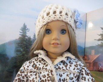 Faux Suede Long Sleeve Jacket and Crocheted Hat for 18 Inch Doll like American Doll