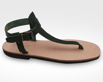 Herr Flop Sandalen im Leder, made in Italy, Handgemacht licht Sandalen mit Gummi Sohle, farbig