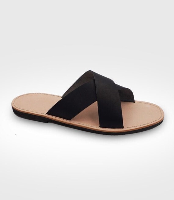 Men Sandals in Stitched Leather, Made in Italy, Handmade  display picture 2