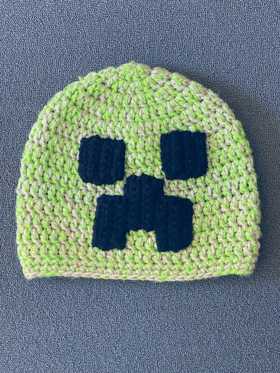 Adult XL Crocheted Minecraft Beanie Hat Etsy