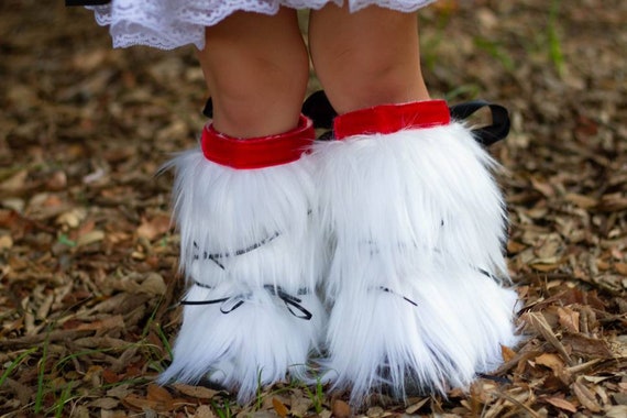 White Fur Boot Cuffs