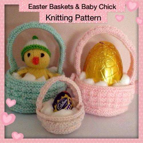 KNITTING PATTERN Easter Basket Creme Egg Cover Chick & Bunny Etsy