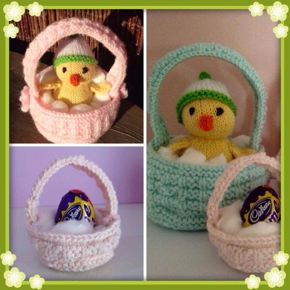 Easter Baskets and Baby Chick knitting pattern Etsy