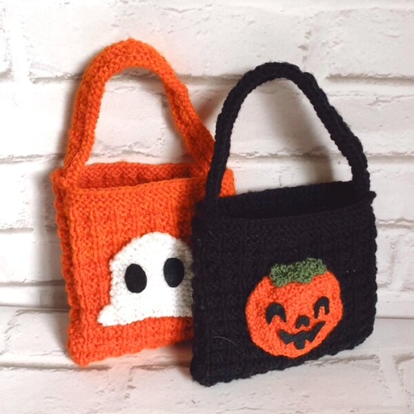 Knitting Pattern Halloween Trick or Treat Bags