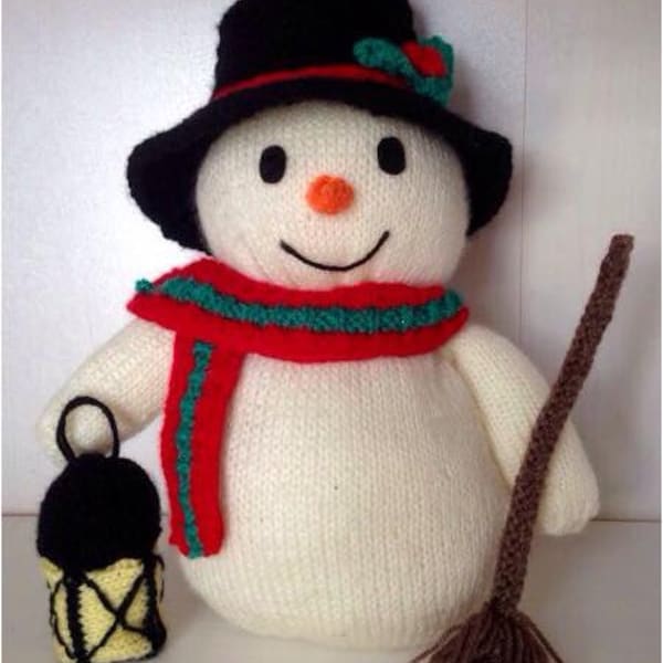 Snowman Knitting Pattern. Christmas Decorotion.  Xmas Knitting Pattern