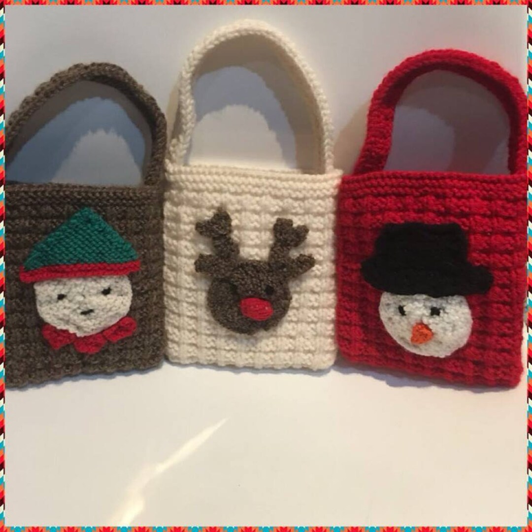 Knitting Pattern Christmas Gift Bags Etsy