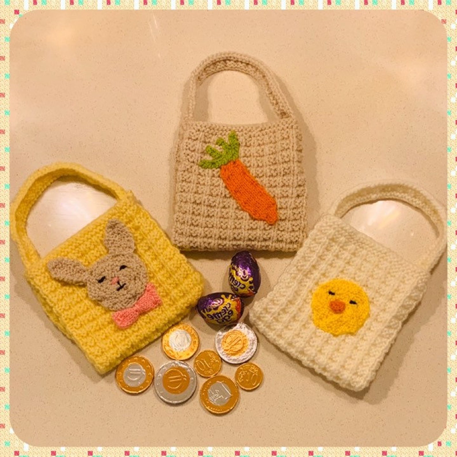 Knitting Pattern Easter Gift Bags Etsy