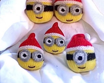 Minion Christmas Tree Bauble Knitting Pattern