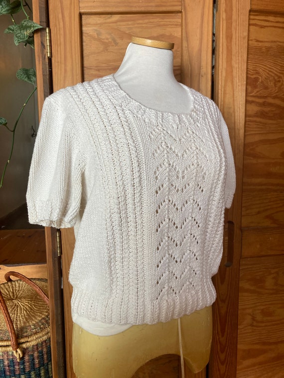 Vintage Handknit Cotton Sweater - image 1
