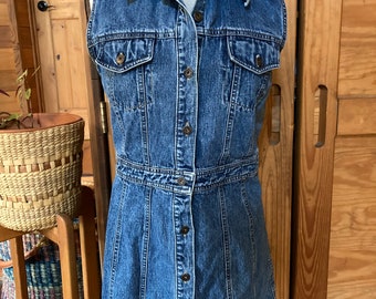 gap button down denim dress