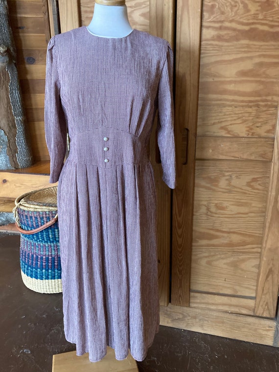 Vintage 1980s Gingham Maxi Dress