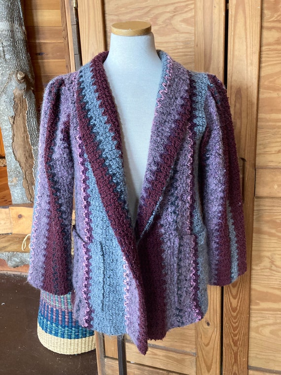 Vintage Purple and Blue Mohair Blazer