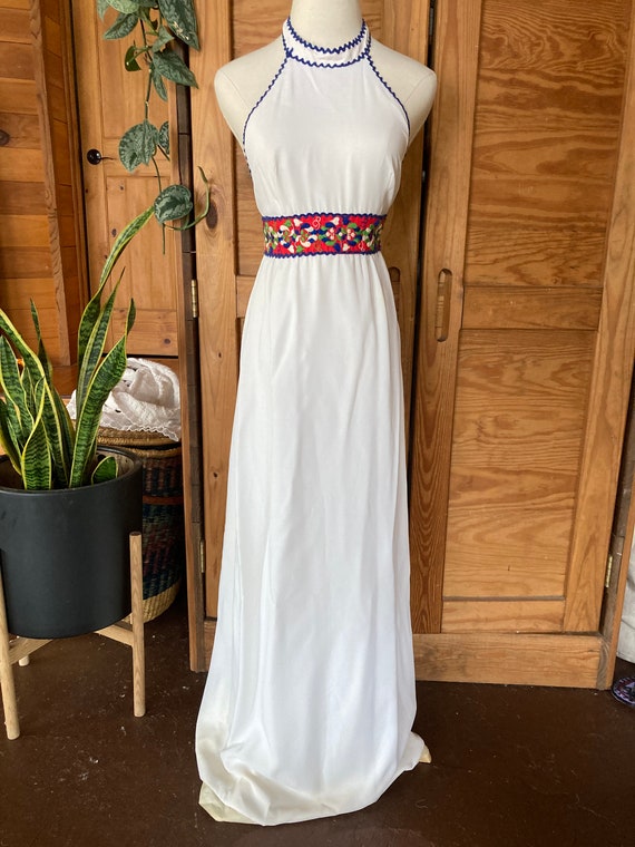 Stunning Vintage 1960s Banded Halter Dress - image 2