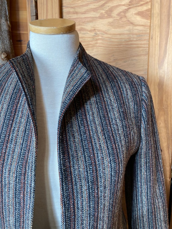 Vintage Striped Wool Blazer