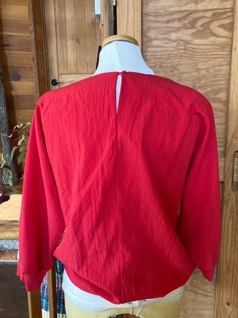 Vintage 1980s Red and Gold Coin Windbreaker