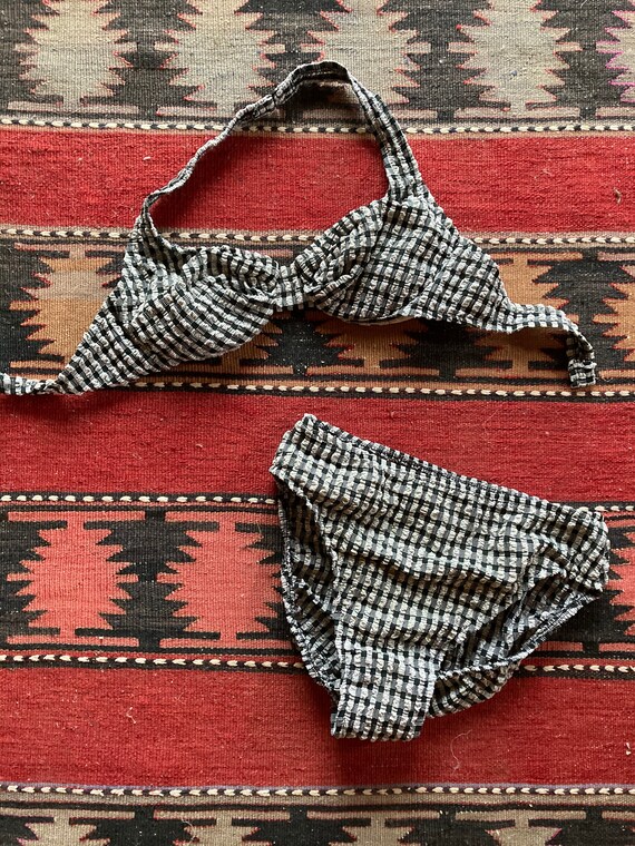 Vintage Jantzen Black Gingham Bikini